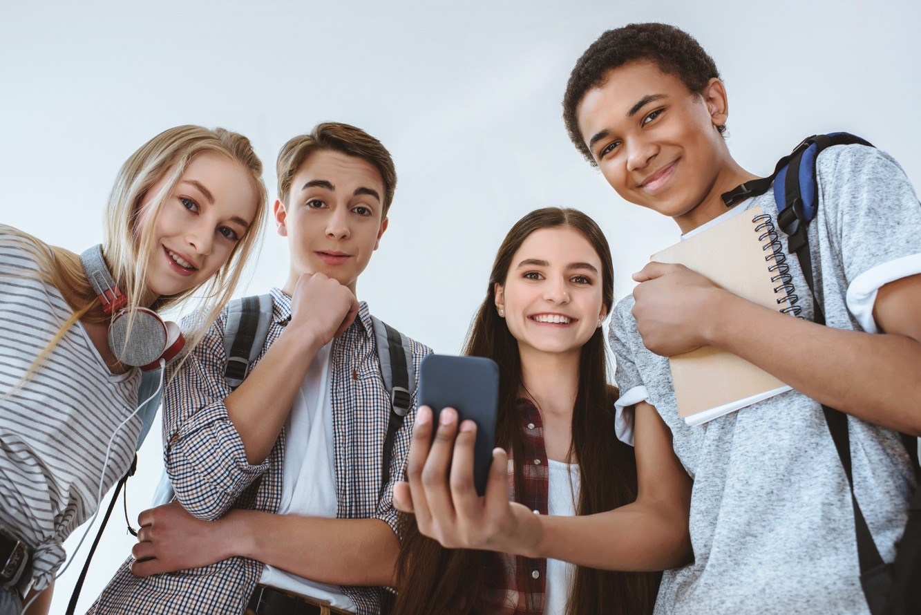 a group of kids smiling